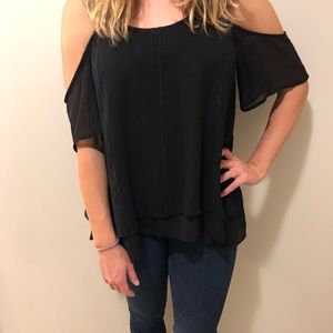 Black off the shoulder top